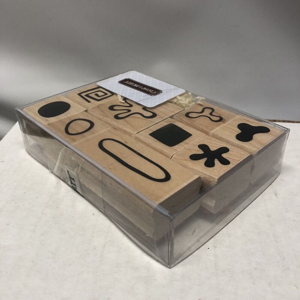 Close To My Heart Signs & Symbols Wooden Rubber Stamp Set 9 Pieces Graphics CTMH - Picture 3 of 5